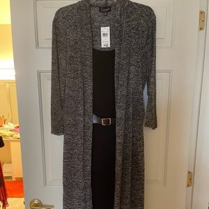 Black 1pc. belted coat dress
